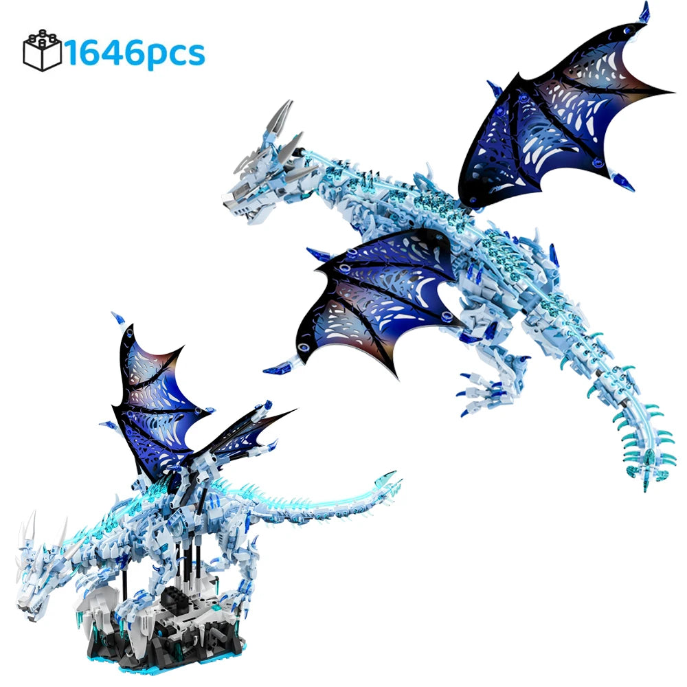 FUNXINEE 1676 piezas: Dragón de hielo de alta calidad.