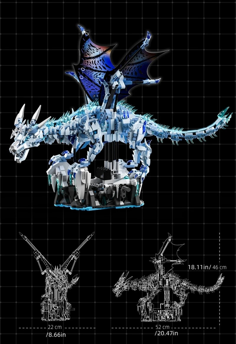 FUNXINEE 1676 piezas: Dragón de hielo de alta calidad.