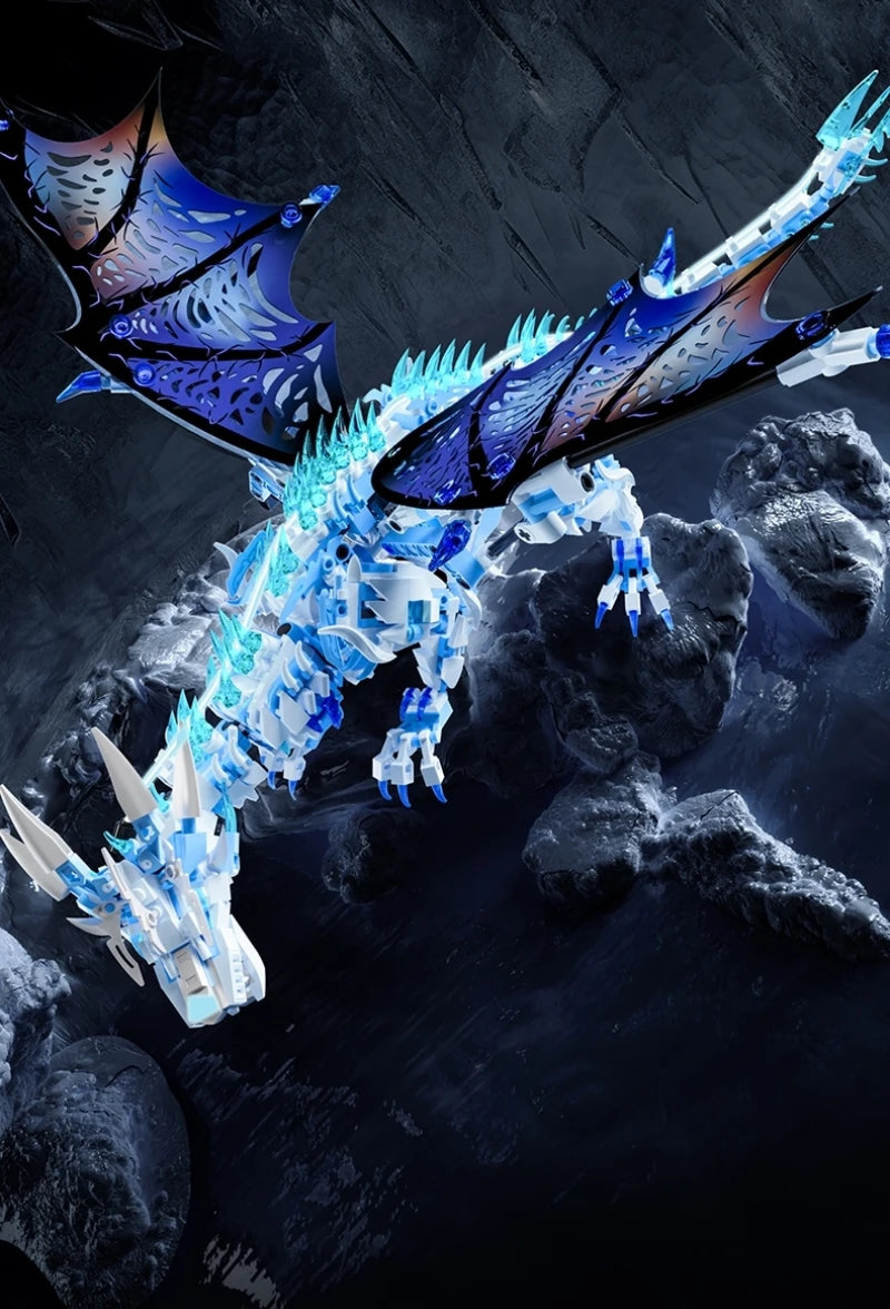 FUNXINEE 1676 piezas: Dragón de hielo de alta calidad.