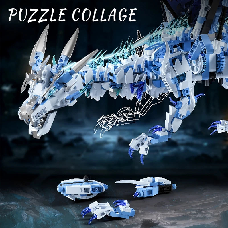 FUNXINEE 1676 piezas: Dragón de hielo de alta calidad.